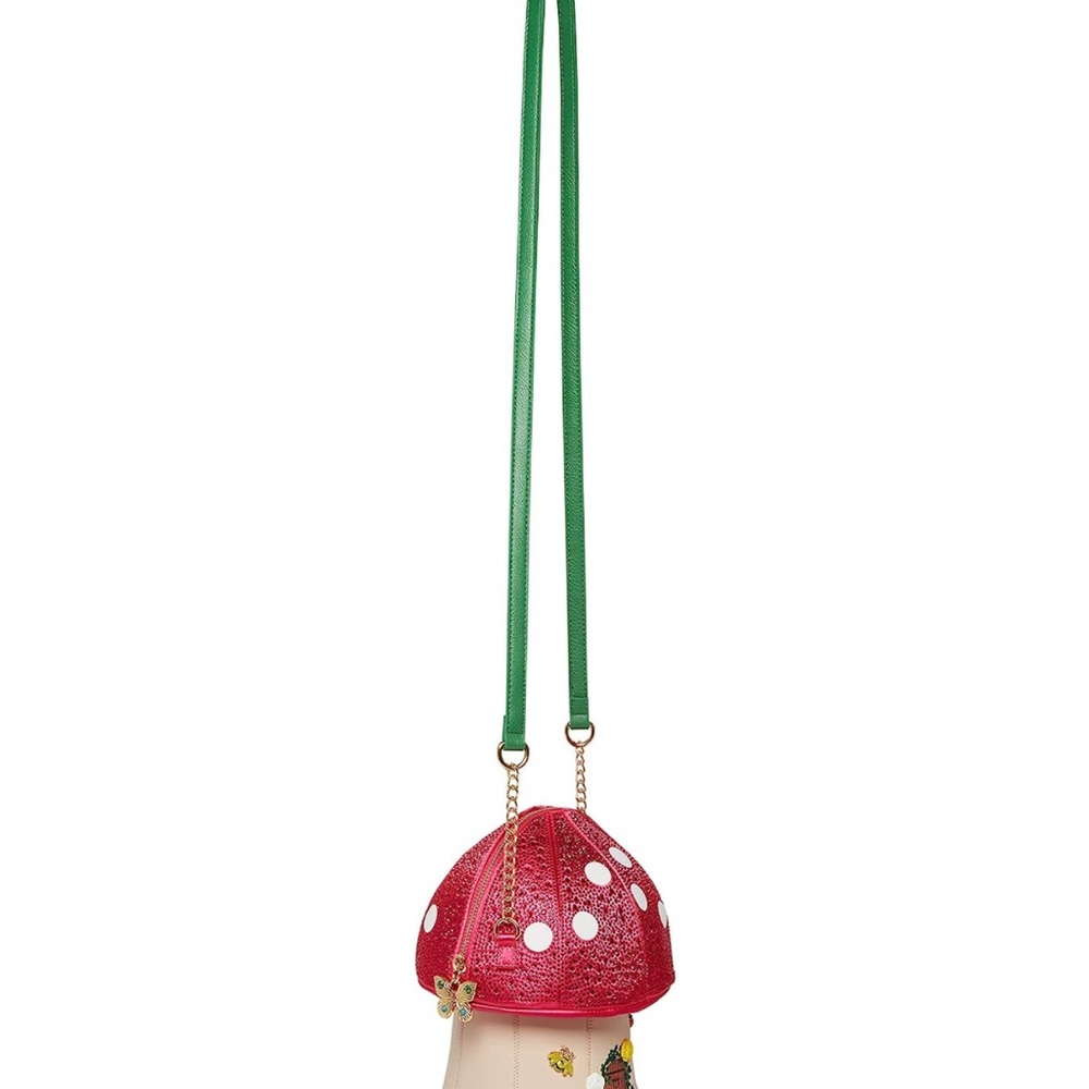 NEW Betsey Johnson KITSCH LOVE YOU SO MUSH Mushroom CROSSBODY MULTI Bag - Picture 2 of 11